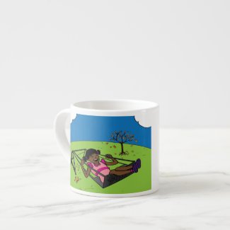 Ree Ree and the Swing Cup 6 Oz Ceramic Espresso Cup