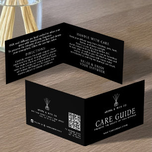 Reed diffuser packaging insert care reorder card