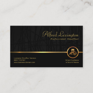 Reed Plant Grunge Exquisite Black Gold Line Business Card