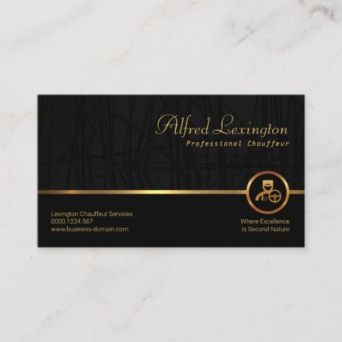 Reed Plant Grunge Exquisite Black Gold Line Business Card