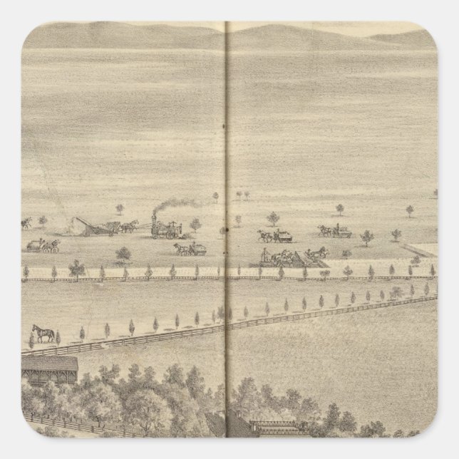 Reed residence, Knights Landing Square Sticker (Front)