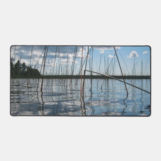 Reeds and Reflections on Rice Lake Desk Mat (Front)