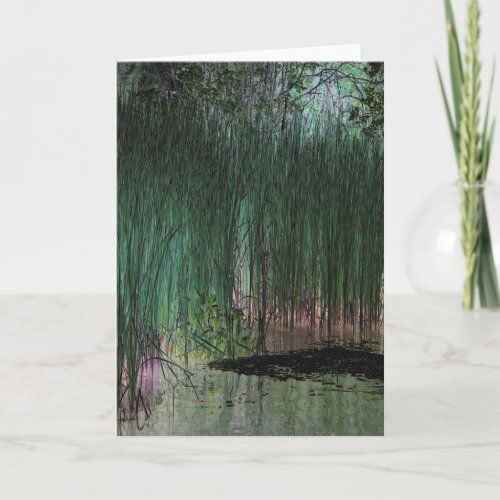Reeds _ Digitally Transformed Marsh  Pond Edge Card