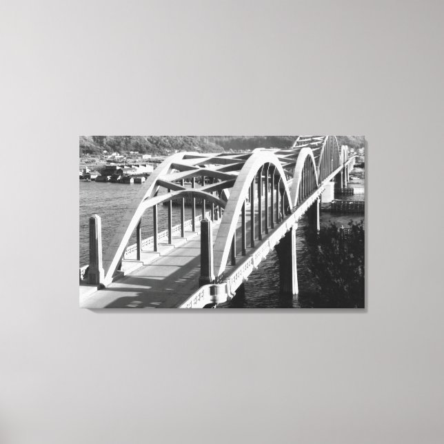 Reedsport, Oregon View of Bridge over Umpqua Canvas Print (Front)
