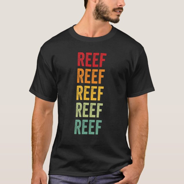Reef Crypto Rainbow Text Design T-Shirt (Front)