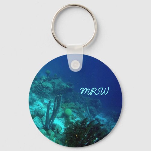 Reef Edge Monogrammed Keychain