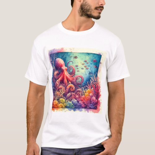 Reef Exploration 4 _ Watercolor T_Shirt