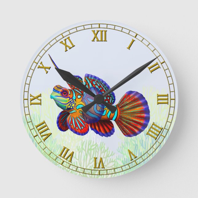 Reef Mandarin Dragonet Goby Fish Wall Clock (Front)