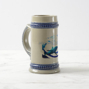 Reef Shark Silhouette Beer Stein