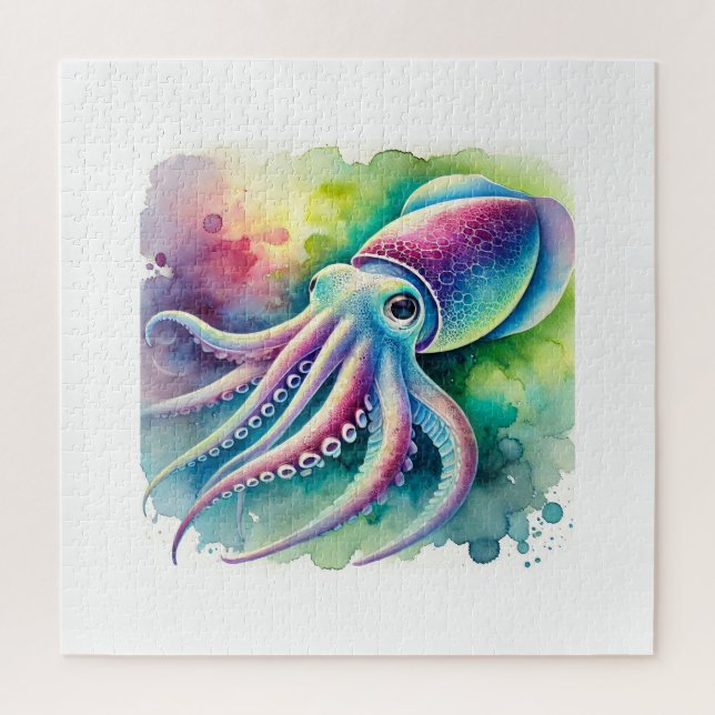 Reef squid 290924AREF127 - Watercolor Jigsaw Puzzle (Vertical)