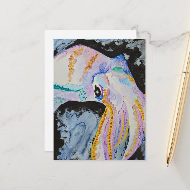 Reef Squid Postcard (Front/Back In Situ)