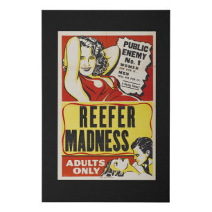 Reefer madness retro vintage poster faux canvas print
