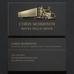 Reefer Truck Driver Professional Business Card