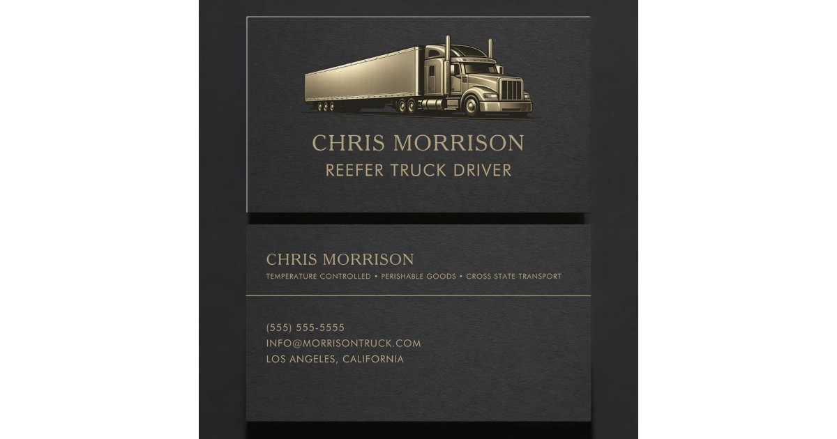 Reefer Truck Driver Professional Business Card | Zazzle
