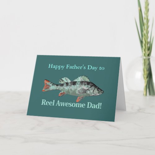 Reel Awesome Dad Fishing Humor Fathers Day Pun Card