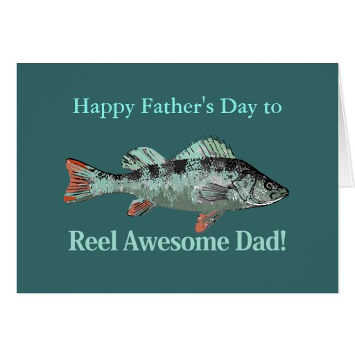 Reel Awesome Dad Fishing Humor Father's Day Pun Card | Zazzle