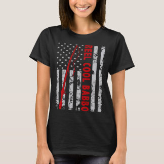 Reel Cool Babbo Fishing American Flag  for Fisherm T-Shirt