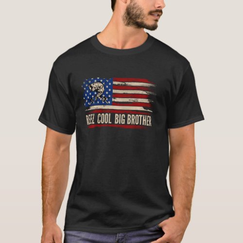 Reel Cool Big Brother American Usa Flag Funny Fish T_Shirt