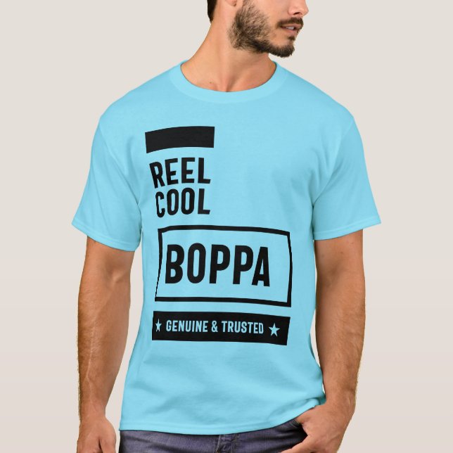 Reel Cool Boppa Grandpa Father's Day Gift T-Shirt (Front)