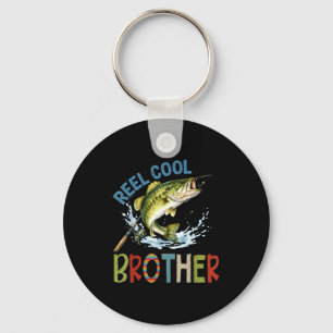 Reel cool brother fishing brother birthday vintage keychain