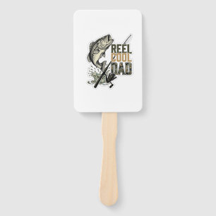 Reel Cool Dad Bass Fishing Vintage Engraving Desig Hand Fan