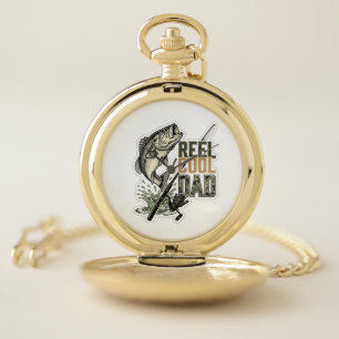 Reel Cool Dad Bass Fishing Vintage Engraving Desig Pocket Watch