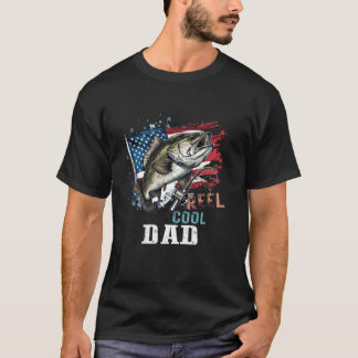 Reel Cool Dad Camouflage American Flag Father s Da T-Shirt