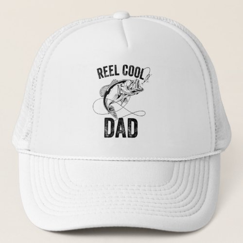 Reel Cool Dad Fathers Day Fishing Gift Fisherman Trucker Hat
