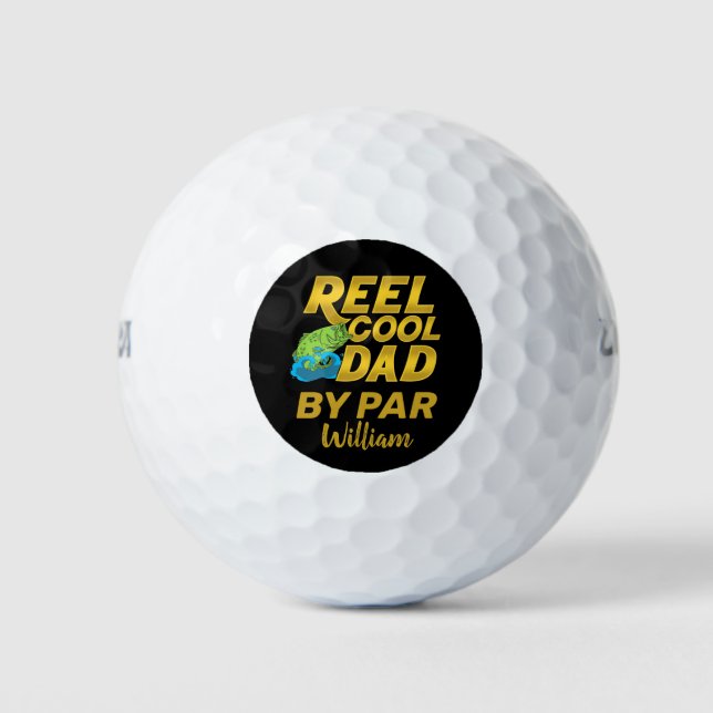Reel Cool Dad Fathers Day Personalized Golf Balls (Front)