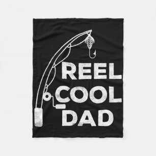 Reel Cool Dad Fisherman Fathers Day Shirt 1 Fleece Blanket