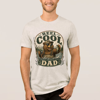 Reel Cool Dad Fishing Bear Vintage Shirt
