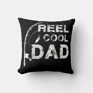Reel Cool Dad  Fishing Daddy Father's Day Gift   Throw Pillow