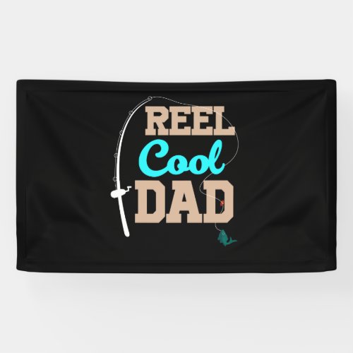 Reel Cool Dad Fishing Fathers Day Gift Fishing Fat Banner