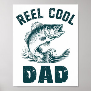 Reel Cool Dad Fishing Grandpa Vintage Style Daddy Poster