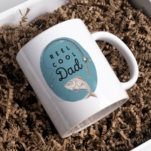 Reel Cool Fishing Papa Front & Back Coffee Mug