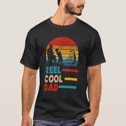 Reel Cool Dad Fishing Vintage Retro Fathers Day 1 T_Shirt