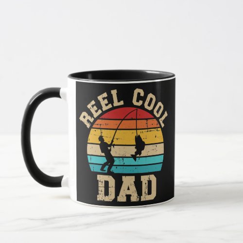 Reel cool dad fishing vintage retro  mug