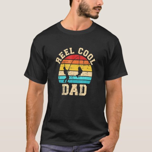 Reel Cool Dad-Fishing Vintage-Retro T-Shirt