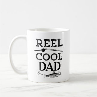 Reel Cool Dad Funny Fishing Pun Fathers Mens Coffee Mug