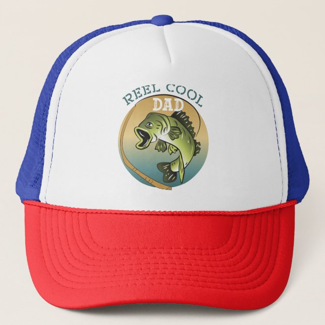 Reel Cool Dad Sign Trucker Hat (Front)