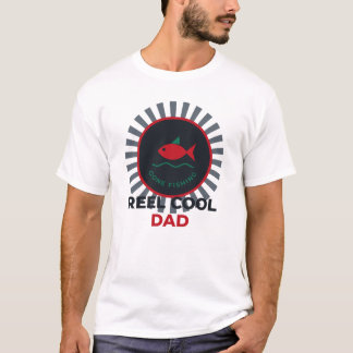 Reel Cool Dad Vintage Fishing Badge Fathers Day Gi T-Shirt