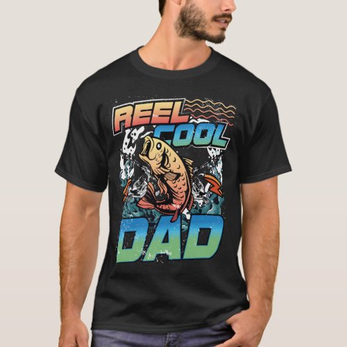 Reel Cool Dad Vintage Fishing Fathers Day Daddy T_Shirt