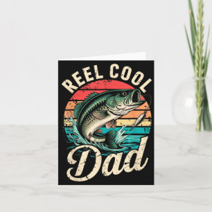 Reel Cool Dad Vintage Funny Men Fishing Matching F Card