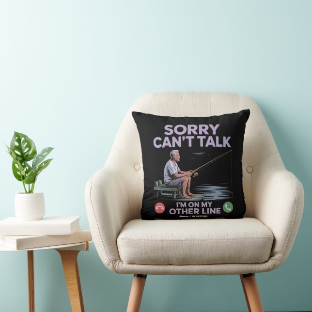 Reel Cool Funny Dad Fishing Perfect Gift  Throw Pillow (Chair)