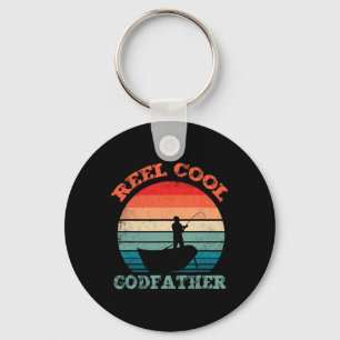 Reel Cool Godfather Fishing Funny Vintage Retro  Keychain