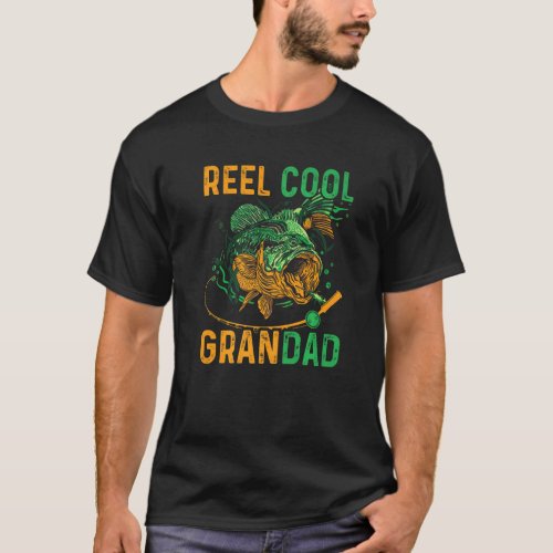Reel Cool Grandad Fishing Funny Fathers Day Fisher T_Shirt