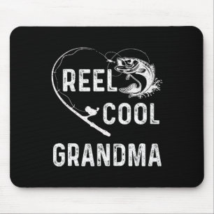 Reel Cool Grandma Retro Fishing Lover For Mothers Mouse Pad