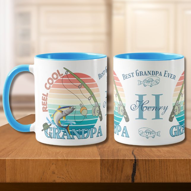 Reel Cool Grandpa Best Grandpa Ever Personalized Mug (Creator Uploaded)