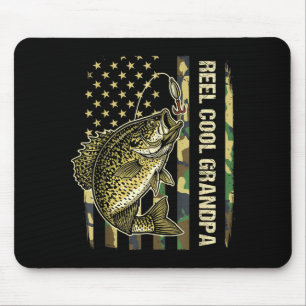 Reel Cool Grandpa Crape Fishing Camo American Flag Mouse Pad