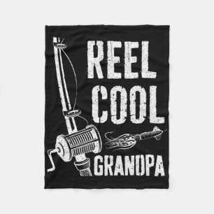 Reel Cool Grandpa Fisherman Father's Day Shirt Fleece Blanket